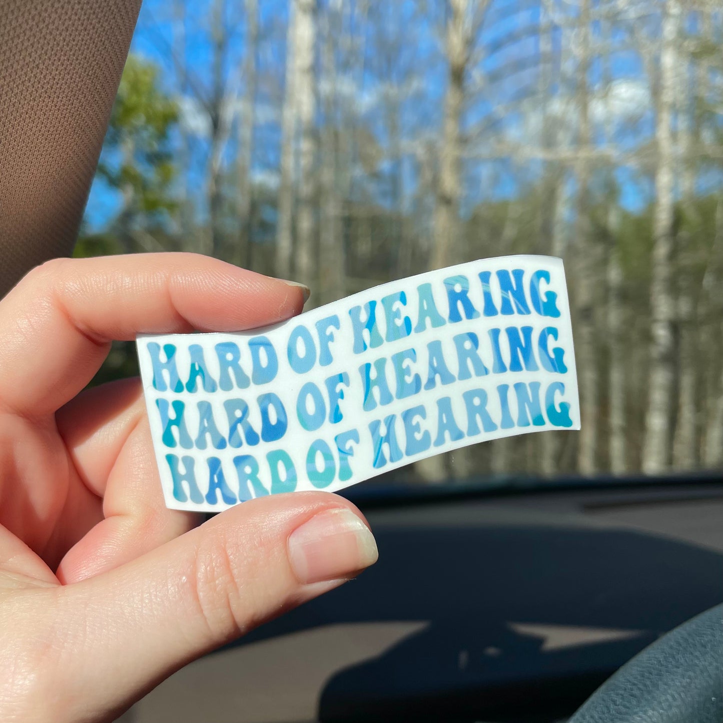 Hard of Hearing Sticker (Blue) - Waterproof/Dishwasher Safe