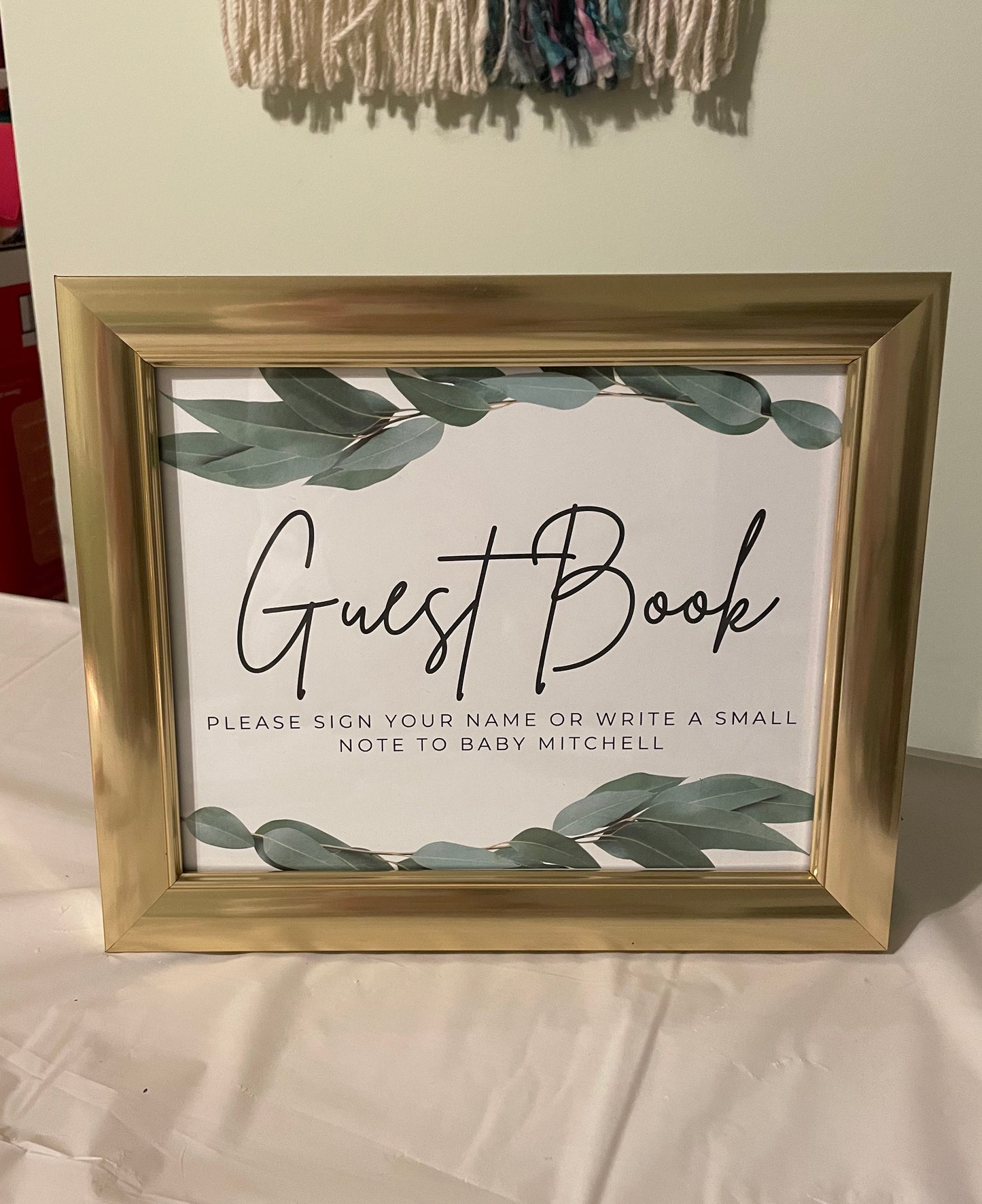 Party Sign - Guest Book - Simplistic with Greenery - DOWNLOADABLE (pdf) PRINTABLE