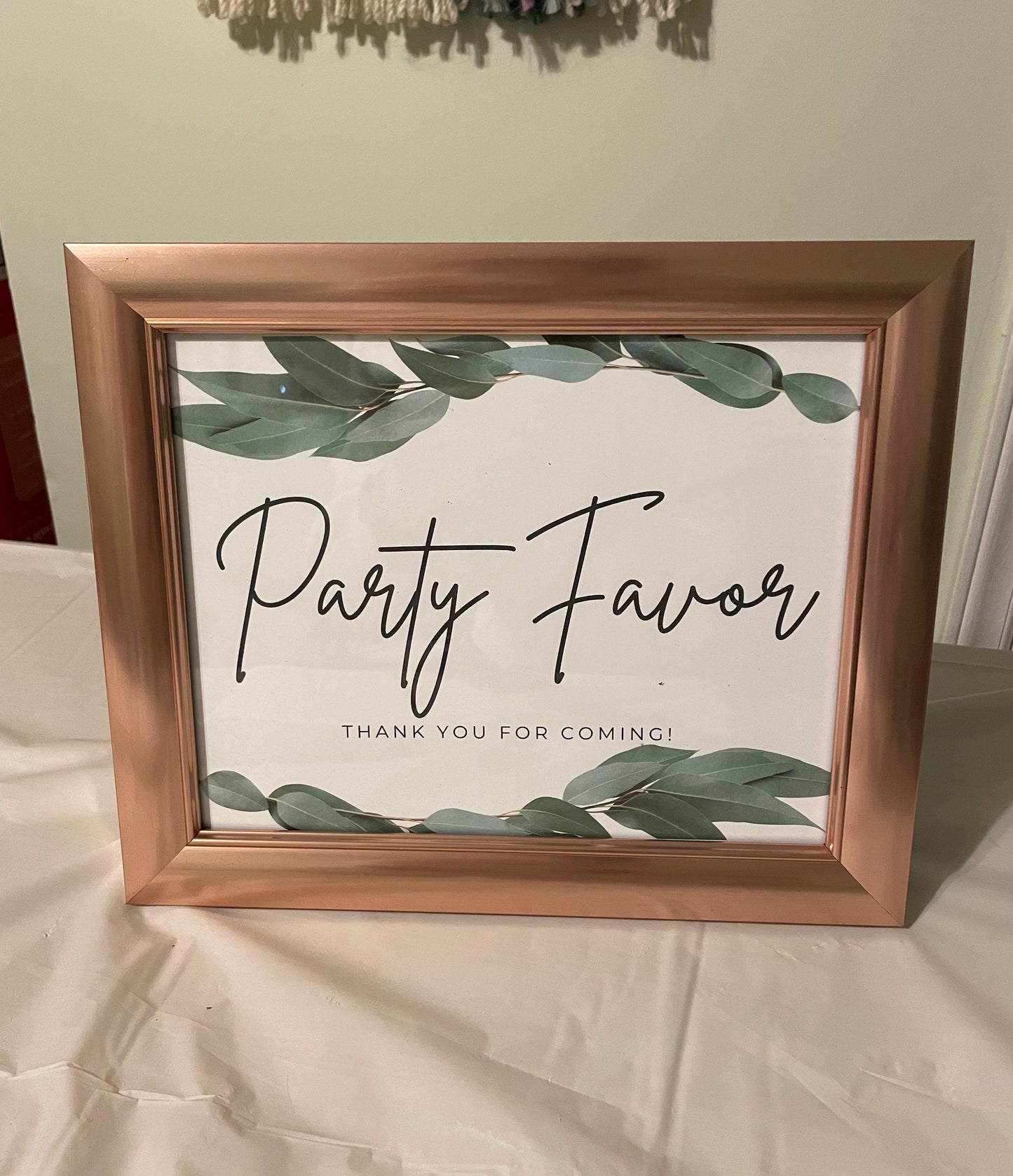 Party Sign - Party Favor - Simplistic with Greenery - DOWNLOADABLE (pdf) PRINTABLE