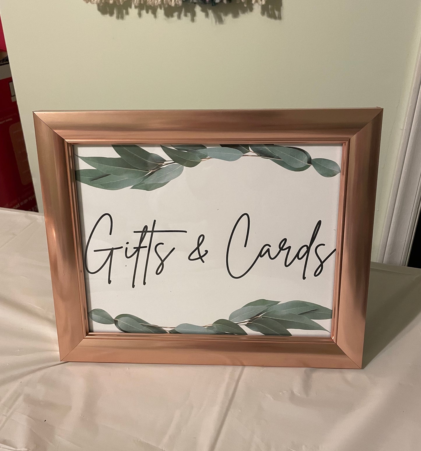 Party Sign - Gifts and Cards - Simplistic with Greenery - DOWNLOADABLE (pdf) PRINTABLE