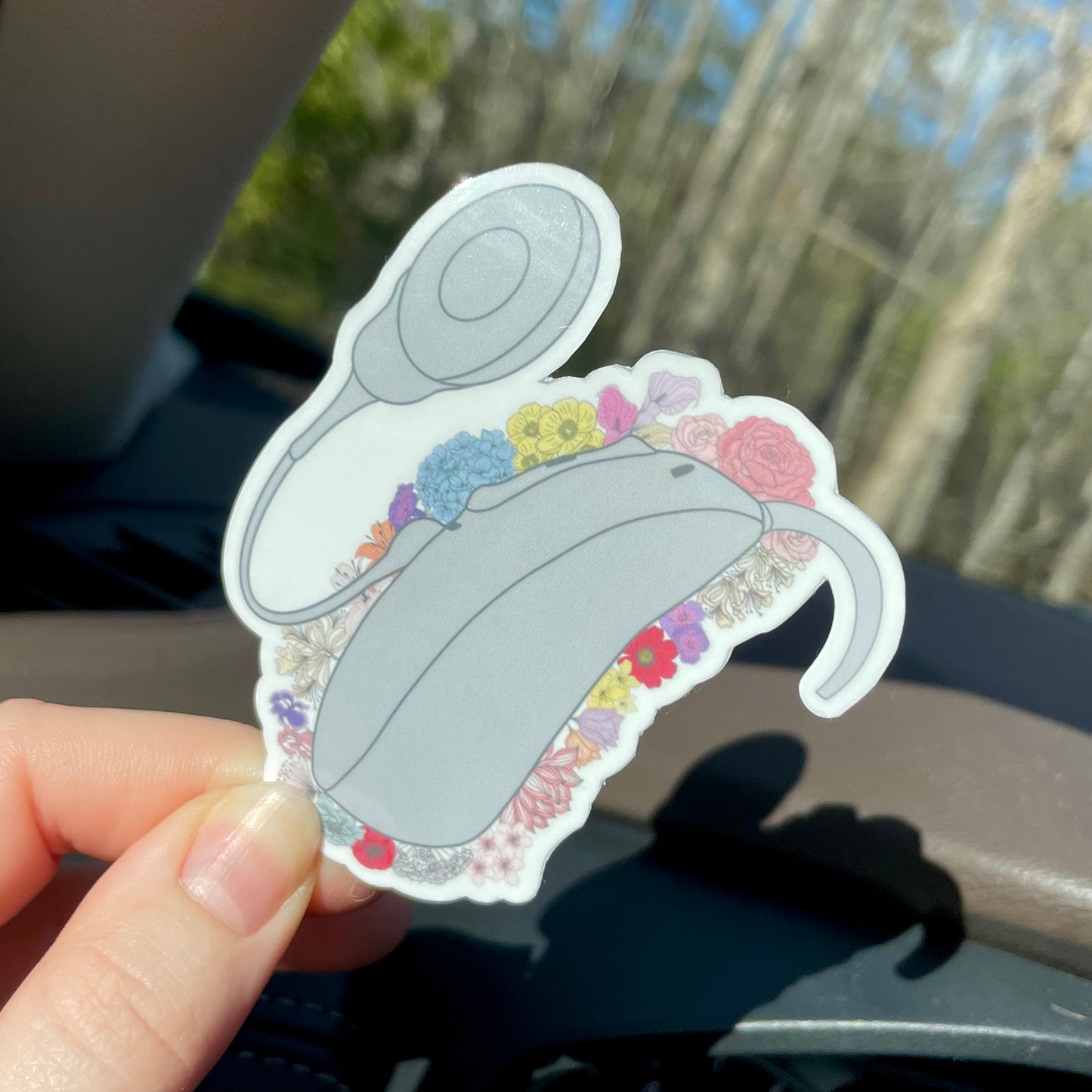 Floral Hearing Aid Sticker (Cochlear Implant) Waterproof/Dishwasher Safe